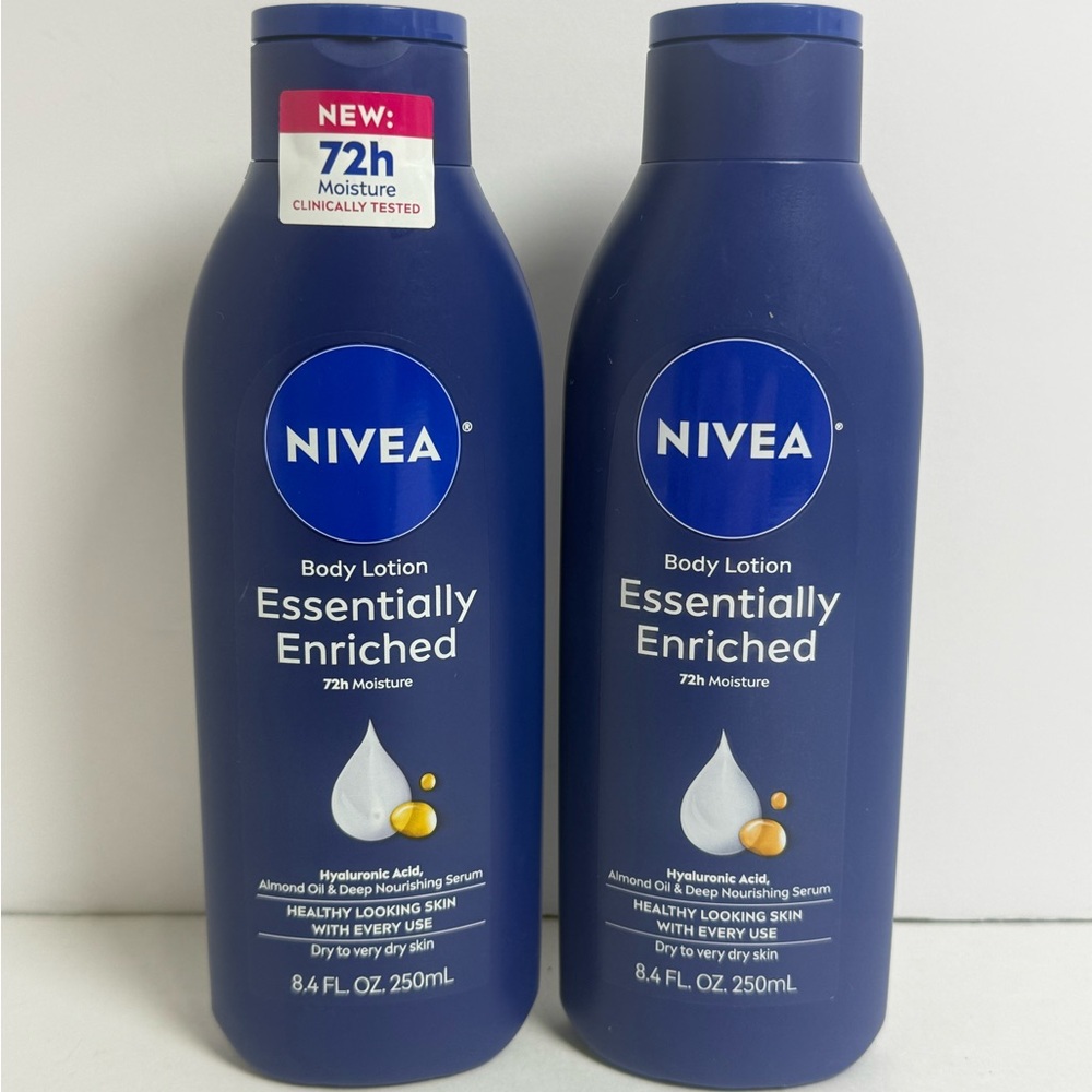 2 NIVEA Essentially Enriched Body Lotion Deep Nourishing Serum &Almond Oil 8.4oz